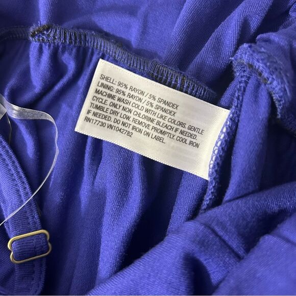 NWT Ava & Viv Strapless or Straps Ruched Jumpsuit Pockets Wide Leg Blue Sz 2X - Picture 10 of 10